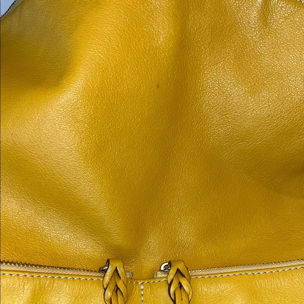 Dooney & Bourke Yellow Leather Tote Bag - Picture 2 of 13